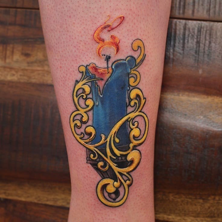 Coloured Candle tattoo