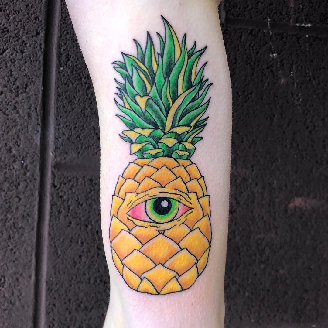 Pineapple Tattoo With Third Eye