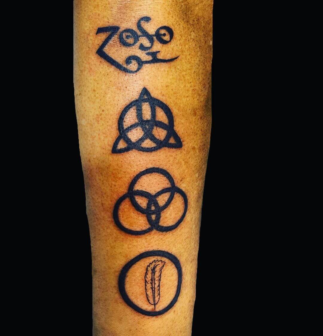 Led Zeppelin Symbols Tattoo Large Tattoo