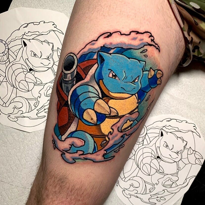 Watery Blastoise Tattoo