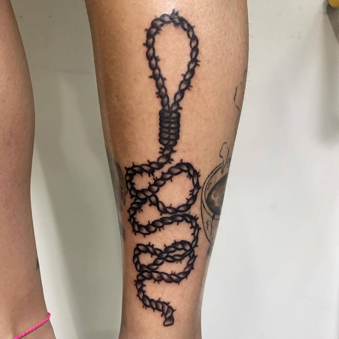 The Dark Death-Themed Rope Tattoo