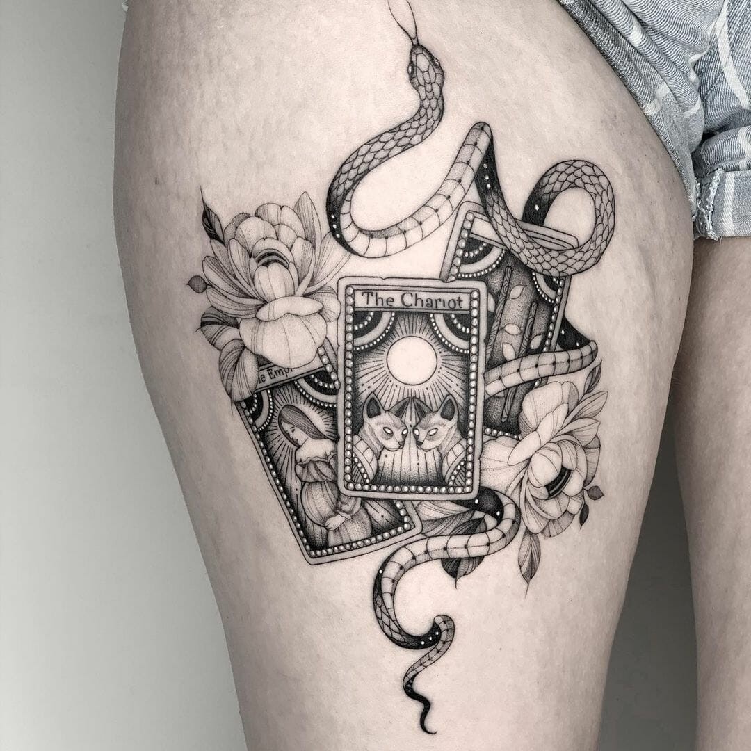 Chariot Tarot Cards Magic Tattoo