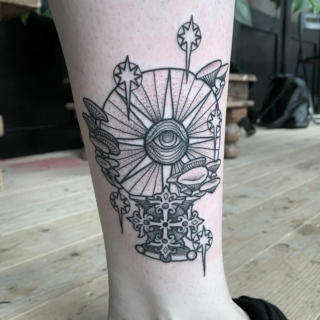 Crystal Ball Tattoo With The All-Seeing Eye