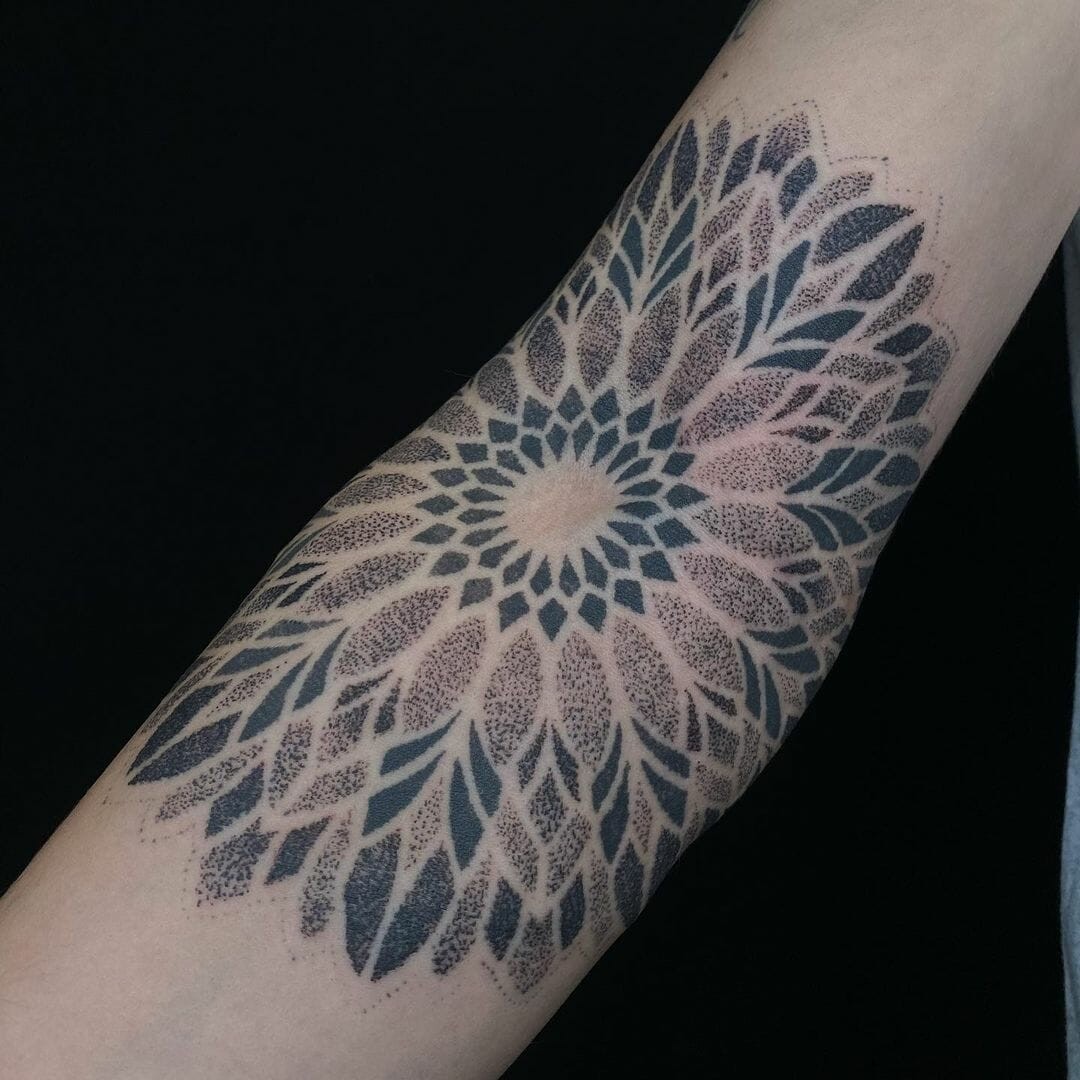 Dotwork Inner Elbow Tattoo