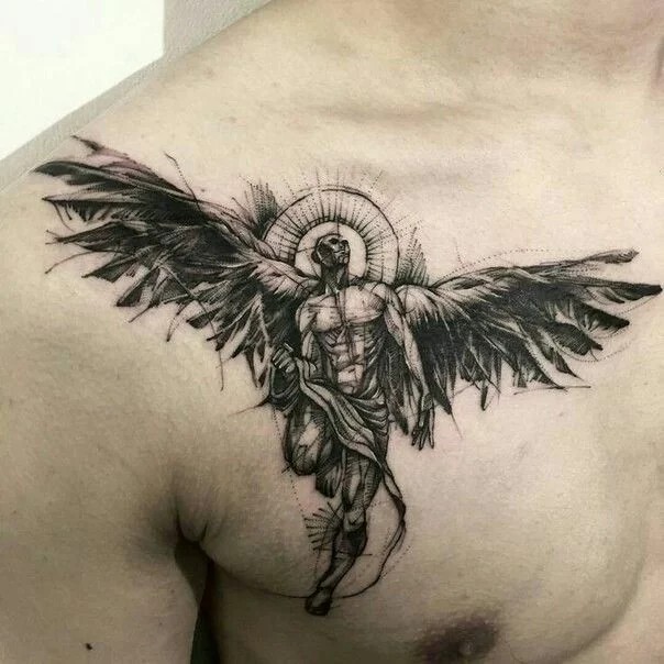 A Complex Graphic Icarus Tattoo