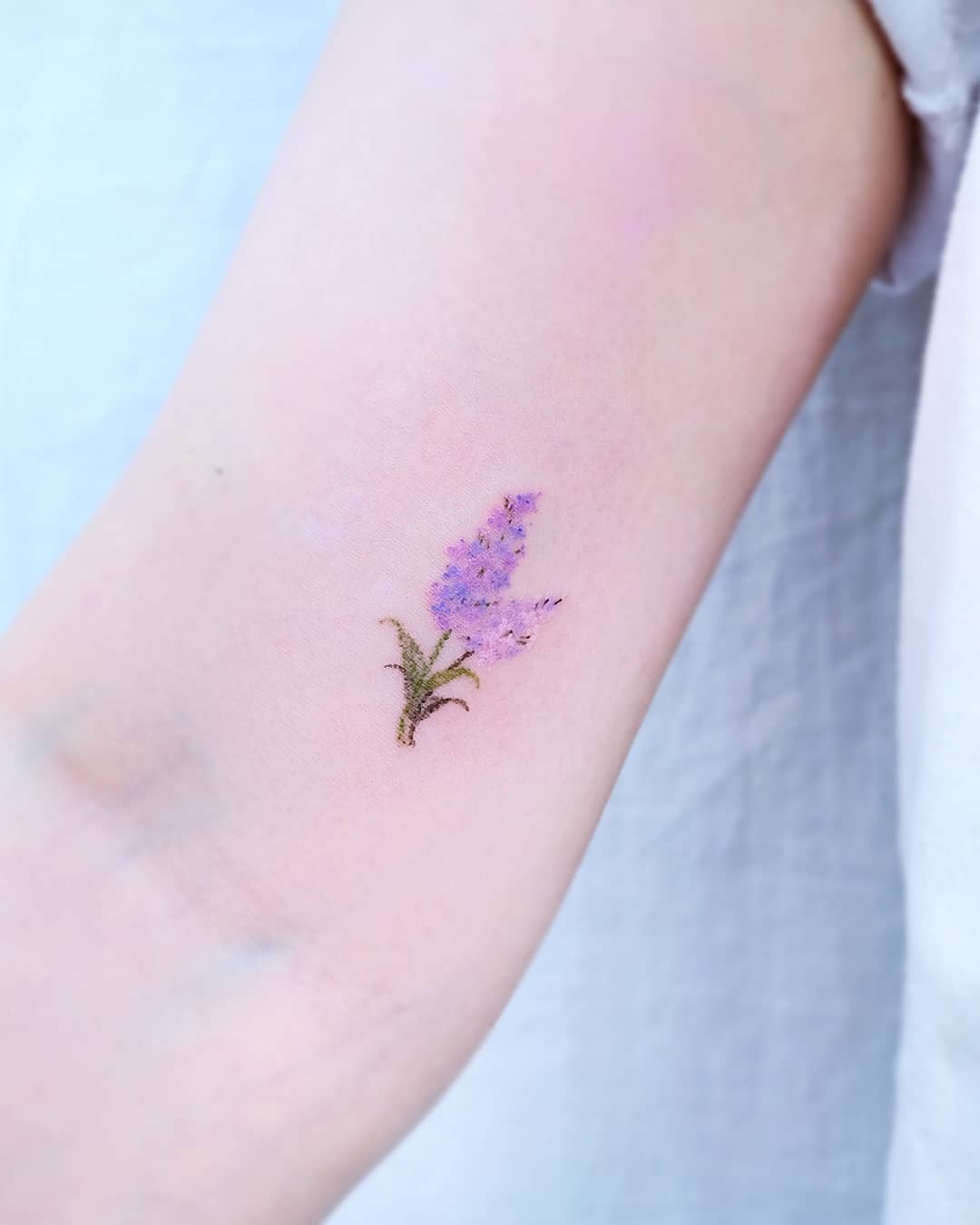 Lilac Flower Tattoo With Pastel Effect