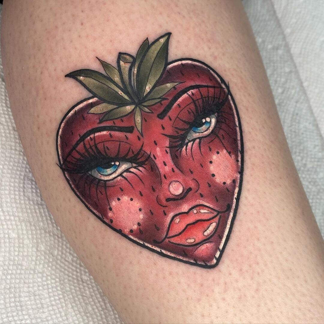 Strawberry Heart Tattoo