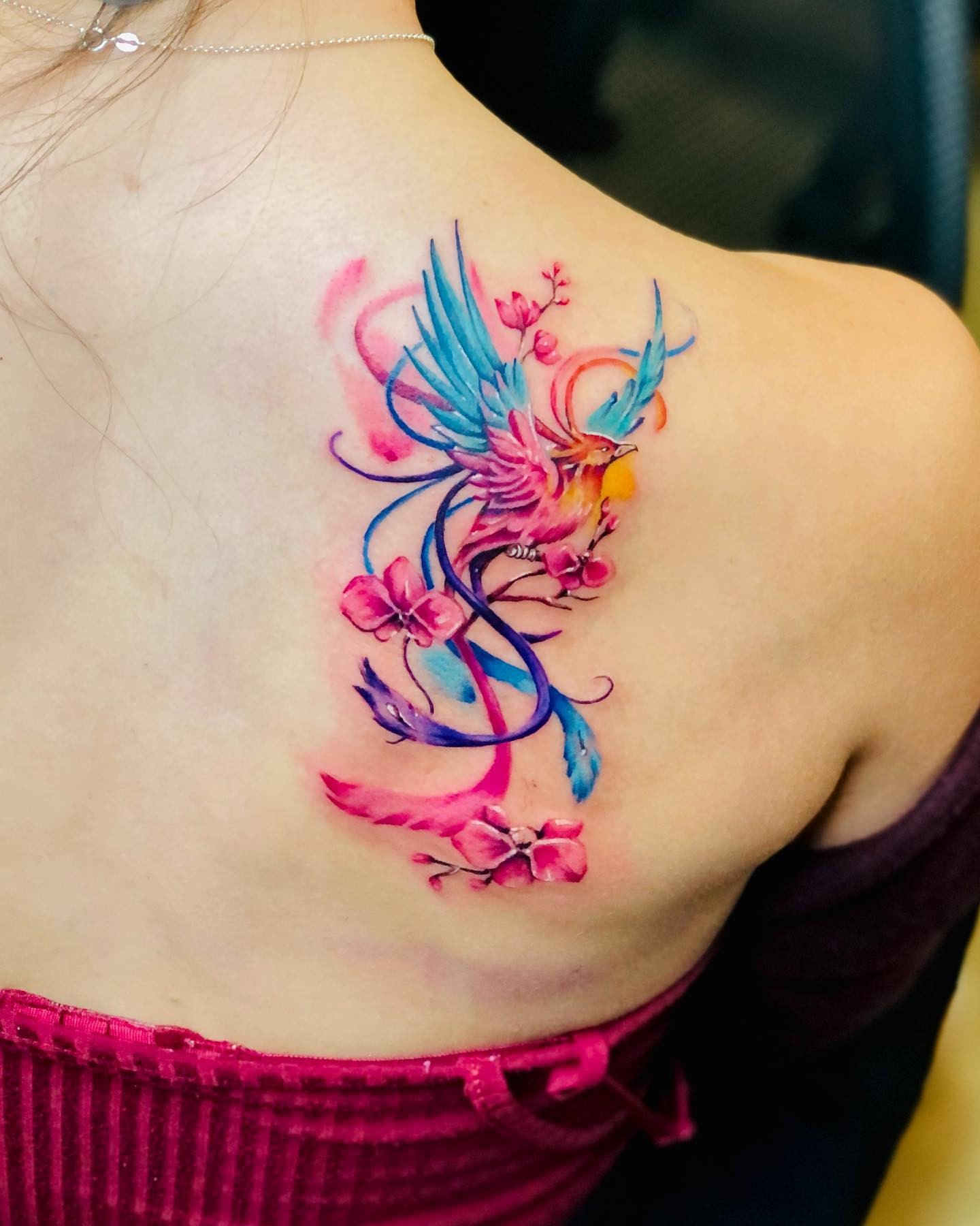 Watercolor Phoenix Tattoo