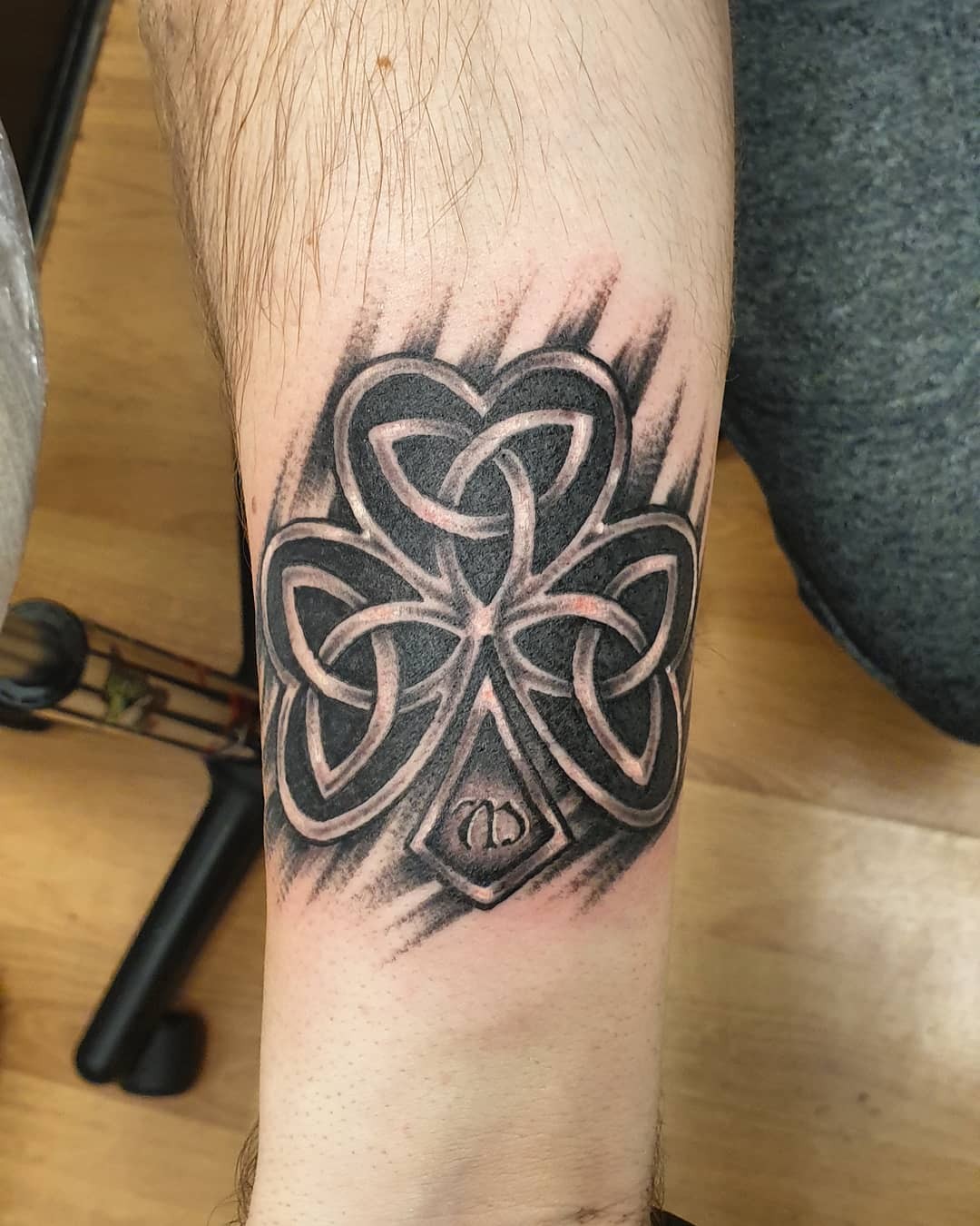 Modern Celtic Shamrock Tattoo