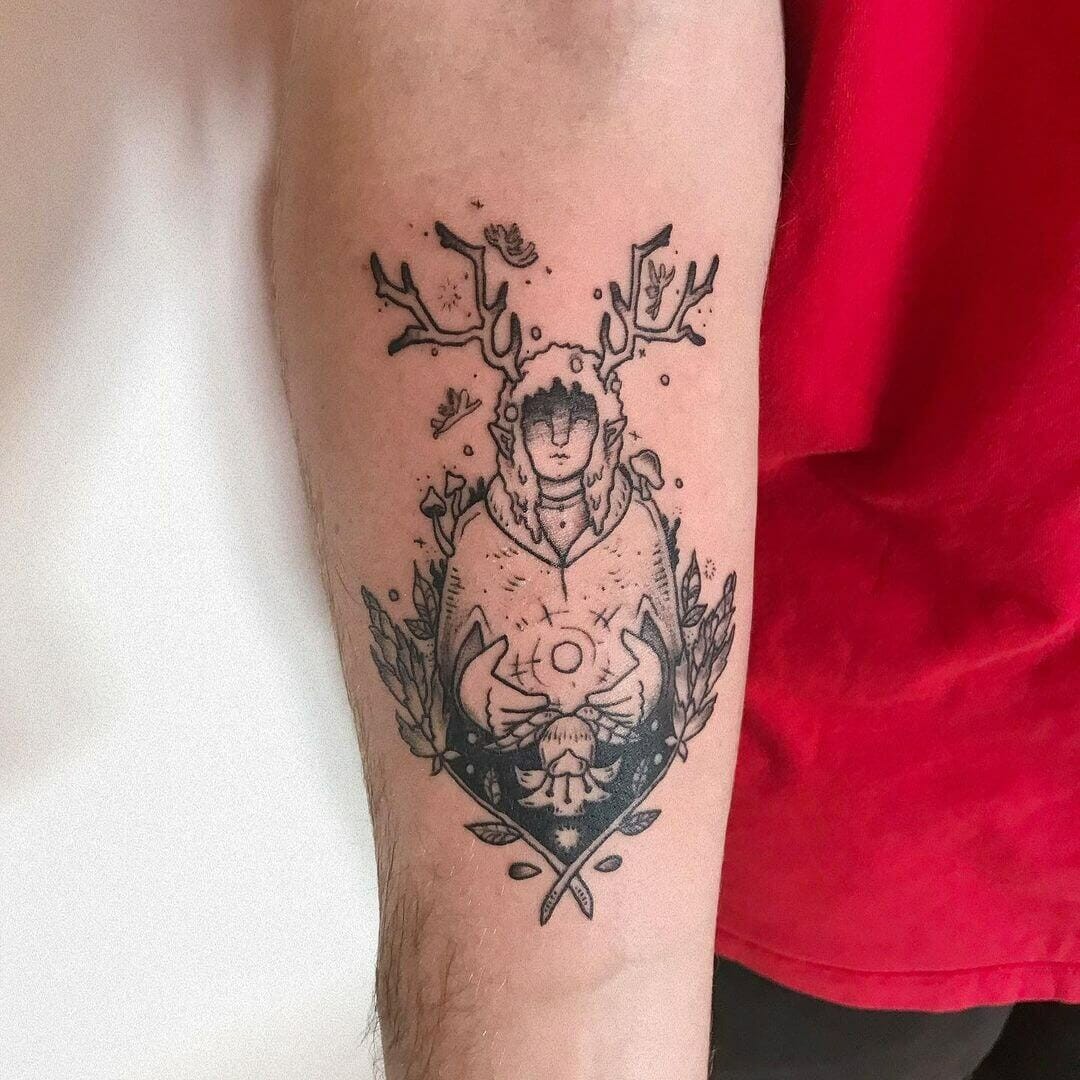 Serene Cernunnos Tattoo