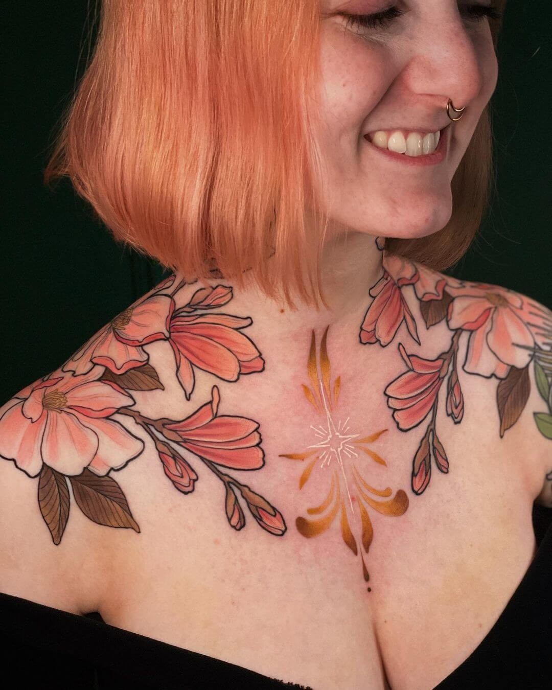 Beautiful Petals Which Look Good On Your Ribcage And Collarbones