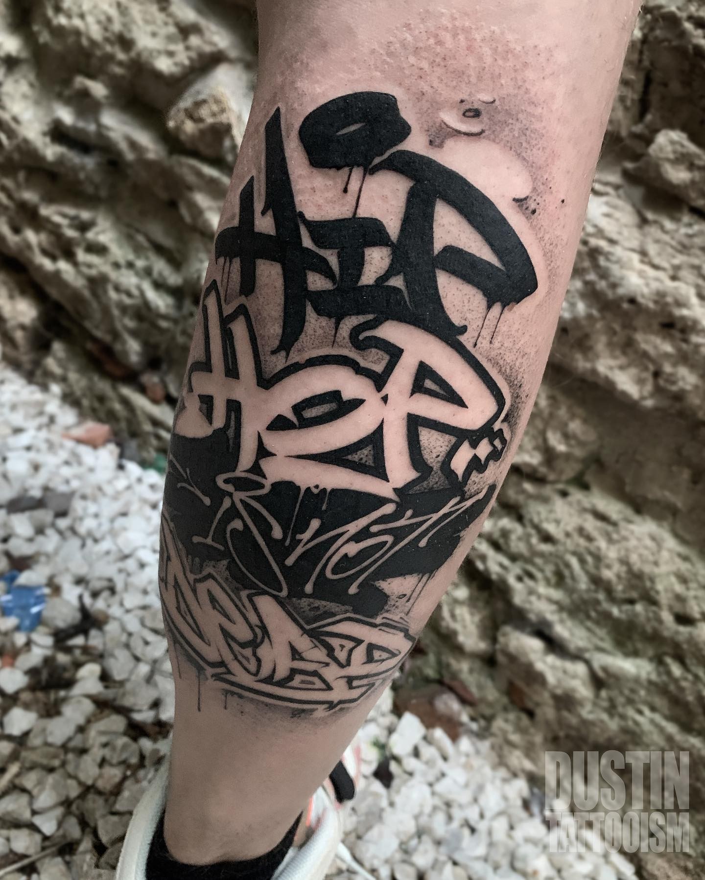 Street Art Graffiti Hip Hop Calf Tattoo