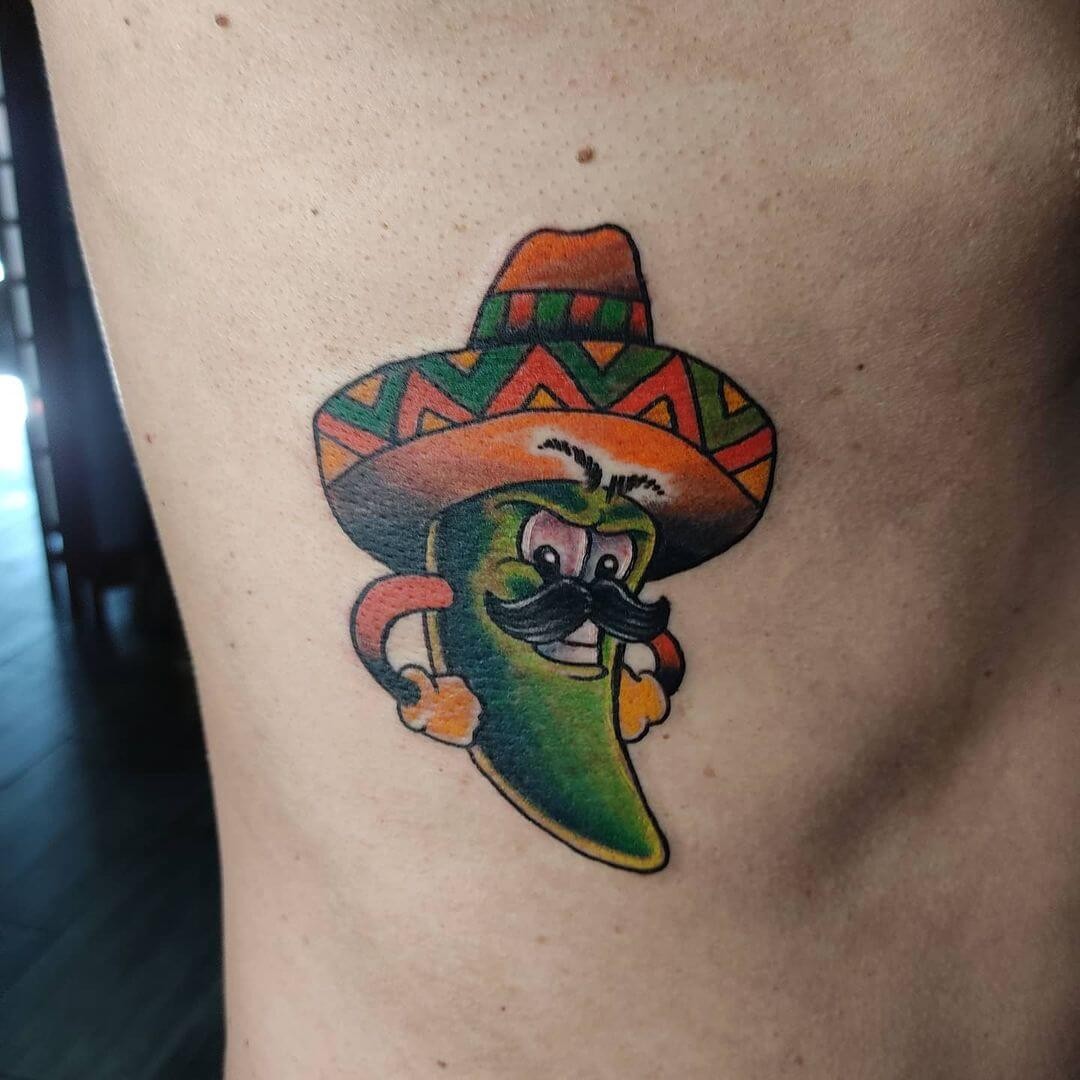 Senor Jalapeno Pepper Tattoo