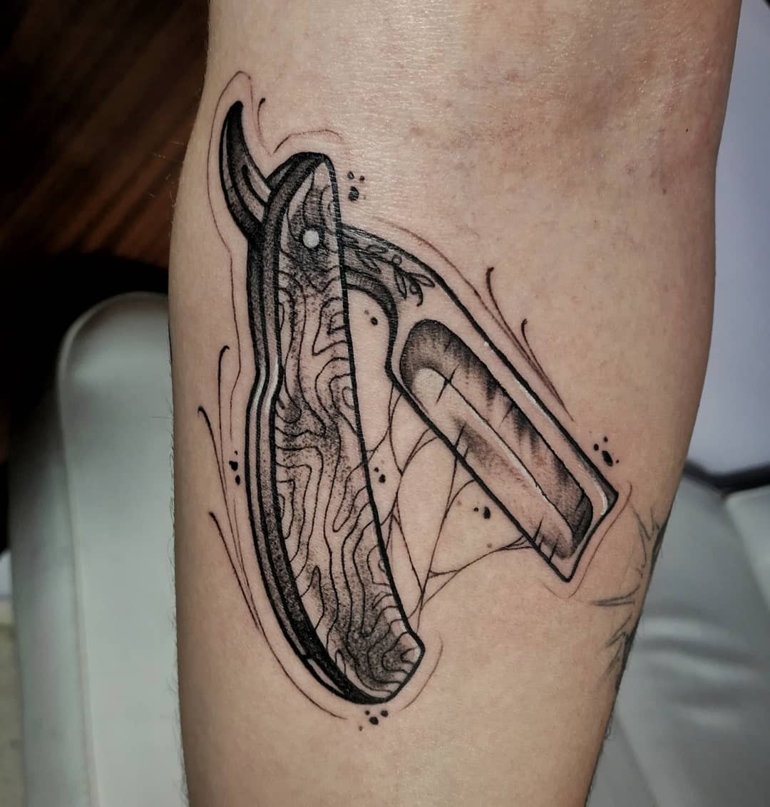 Folding Razor Tattoo