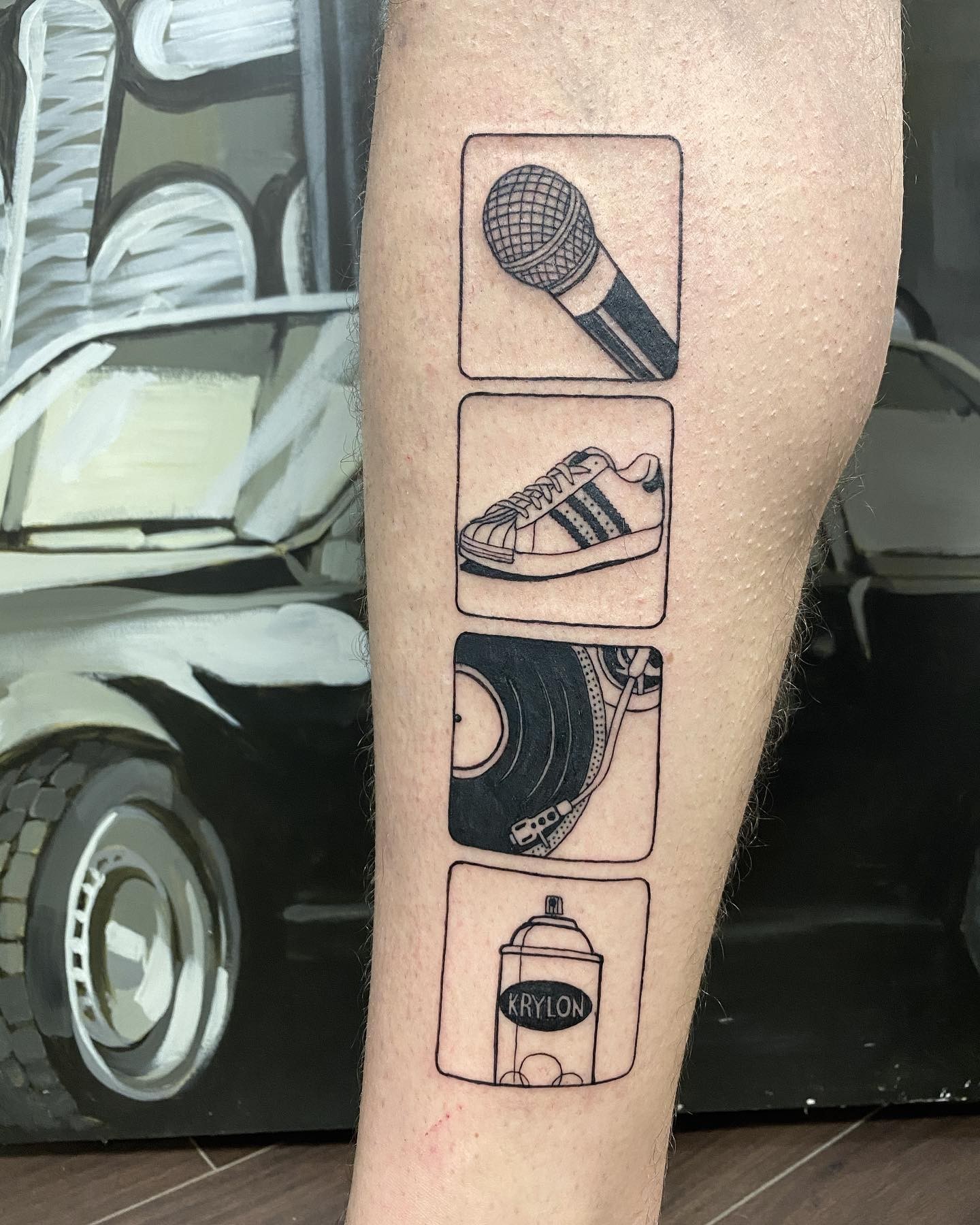 Hip Hop Elements Patchwork Tattoo