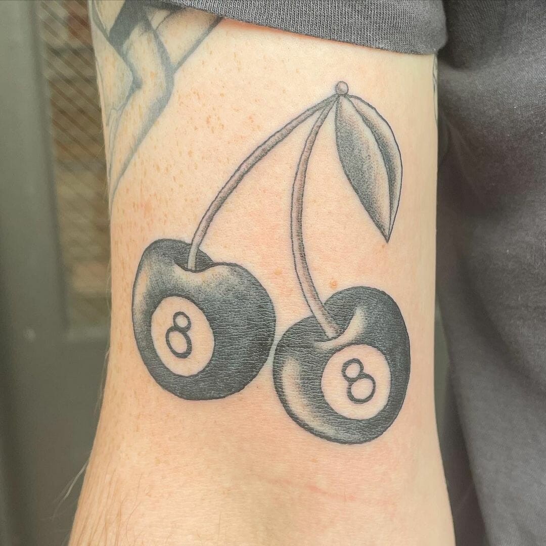 Lucky Cherry 8 Ball Tattoo