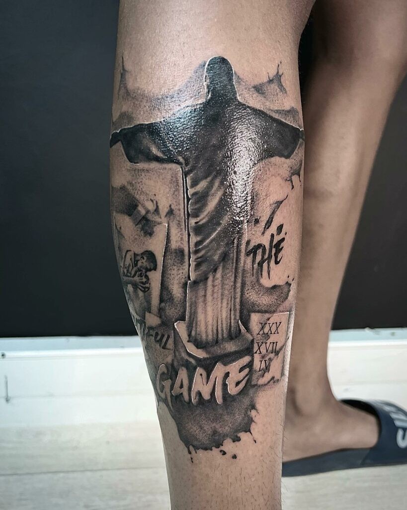 Christ The Redeemer Silhouette Tattoo