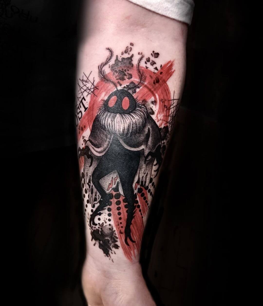 Trash Polka Illustrative Mothman Tattoo