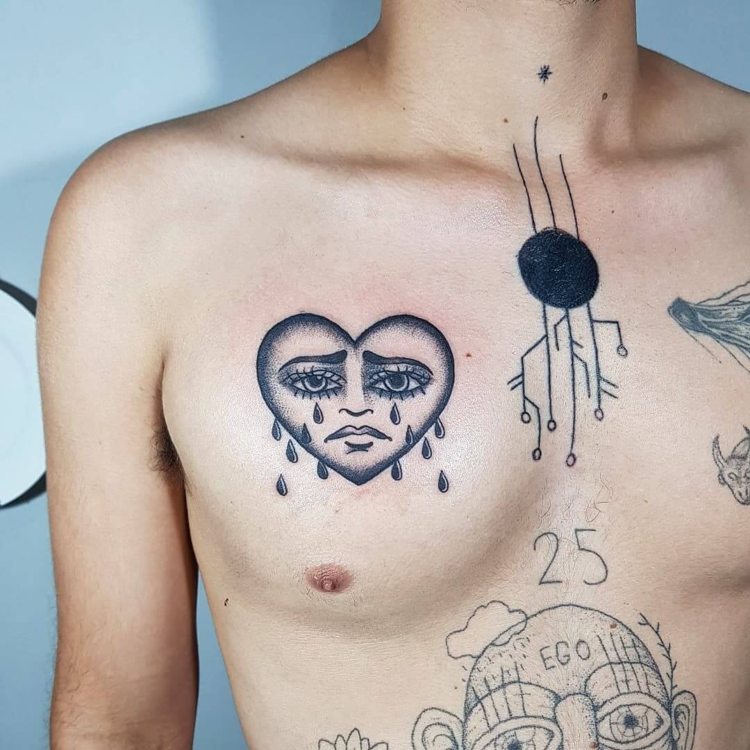 Cry It Out Heart Tattoo