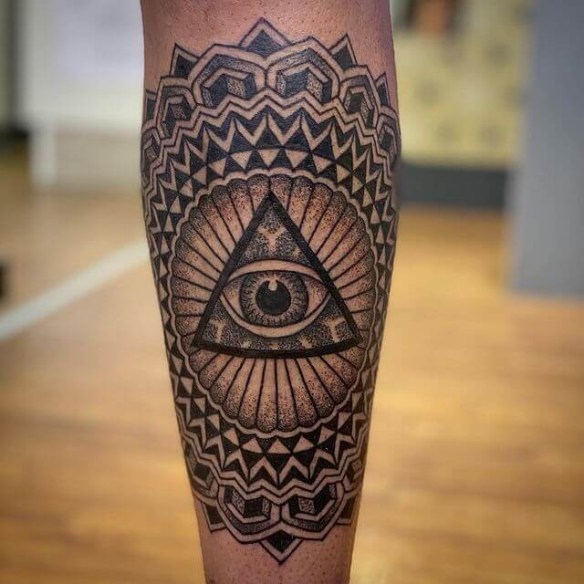 Geometric All-Seeing Eye Tattoo