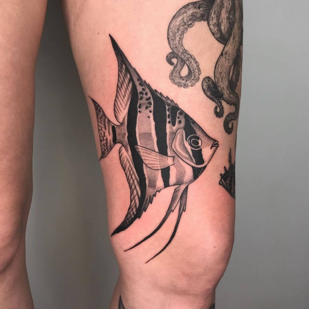 Black Angel Fish Tattoo