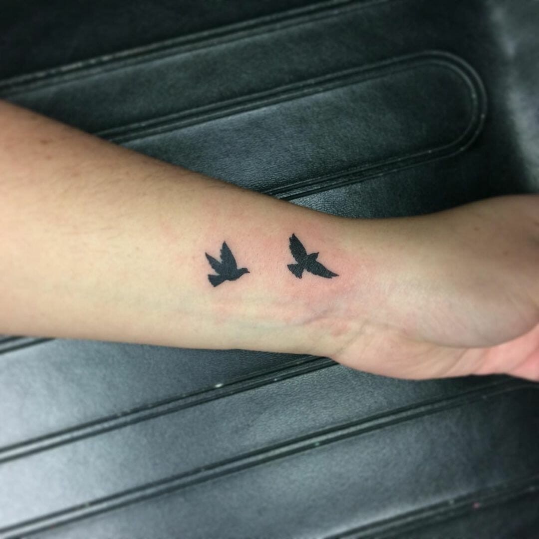 Bird Silhouette Wrist Tattoos