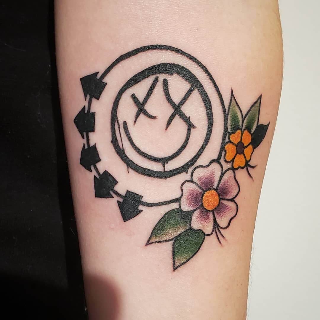 Floral Blink 182 Tattoo