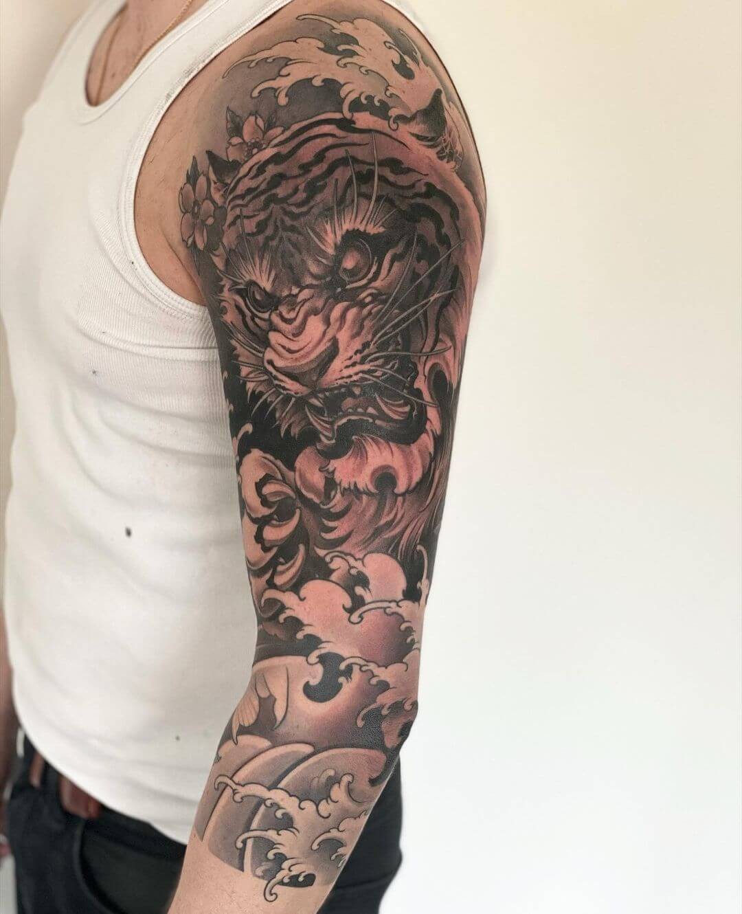 Tiger Sleeve Tattoo