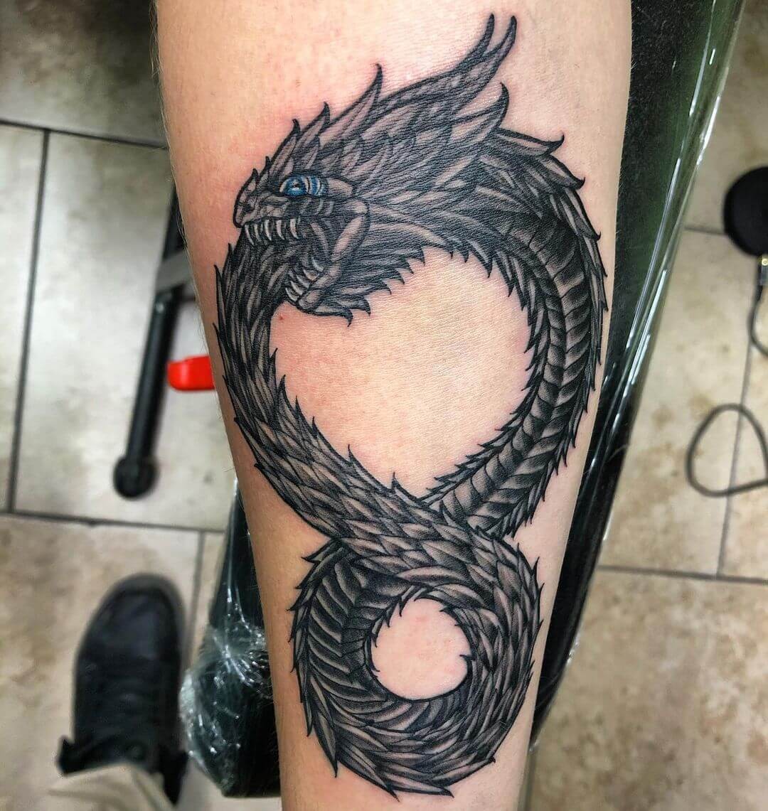 Colored Altered Carbon Dragon Tattoo