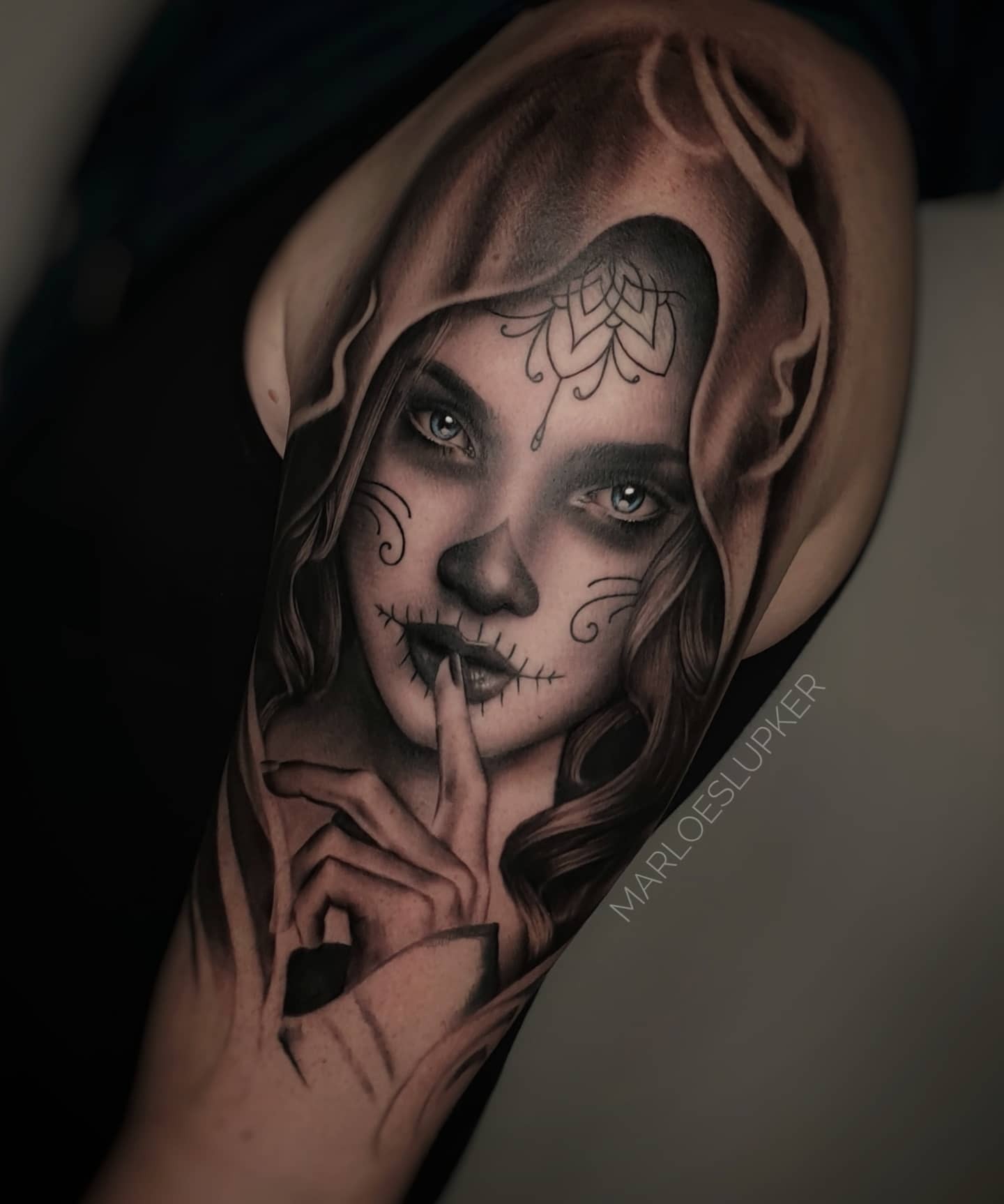 Cover Woman Facial Tattoo