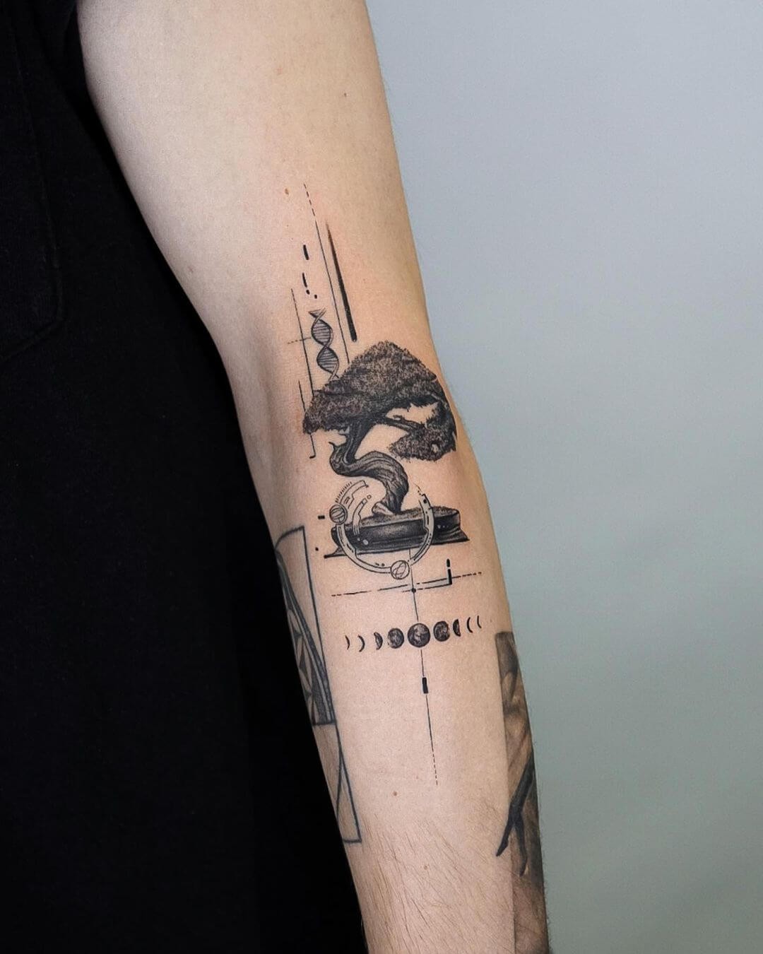 Natural Scenes In Single Needle Tattoo