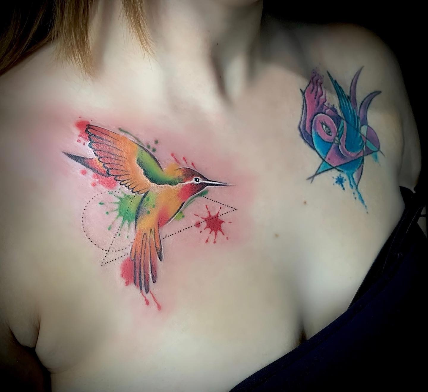 3D Hummingbirds Tattoo