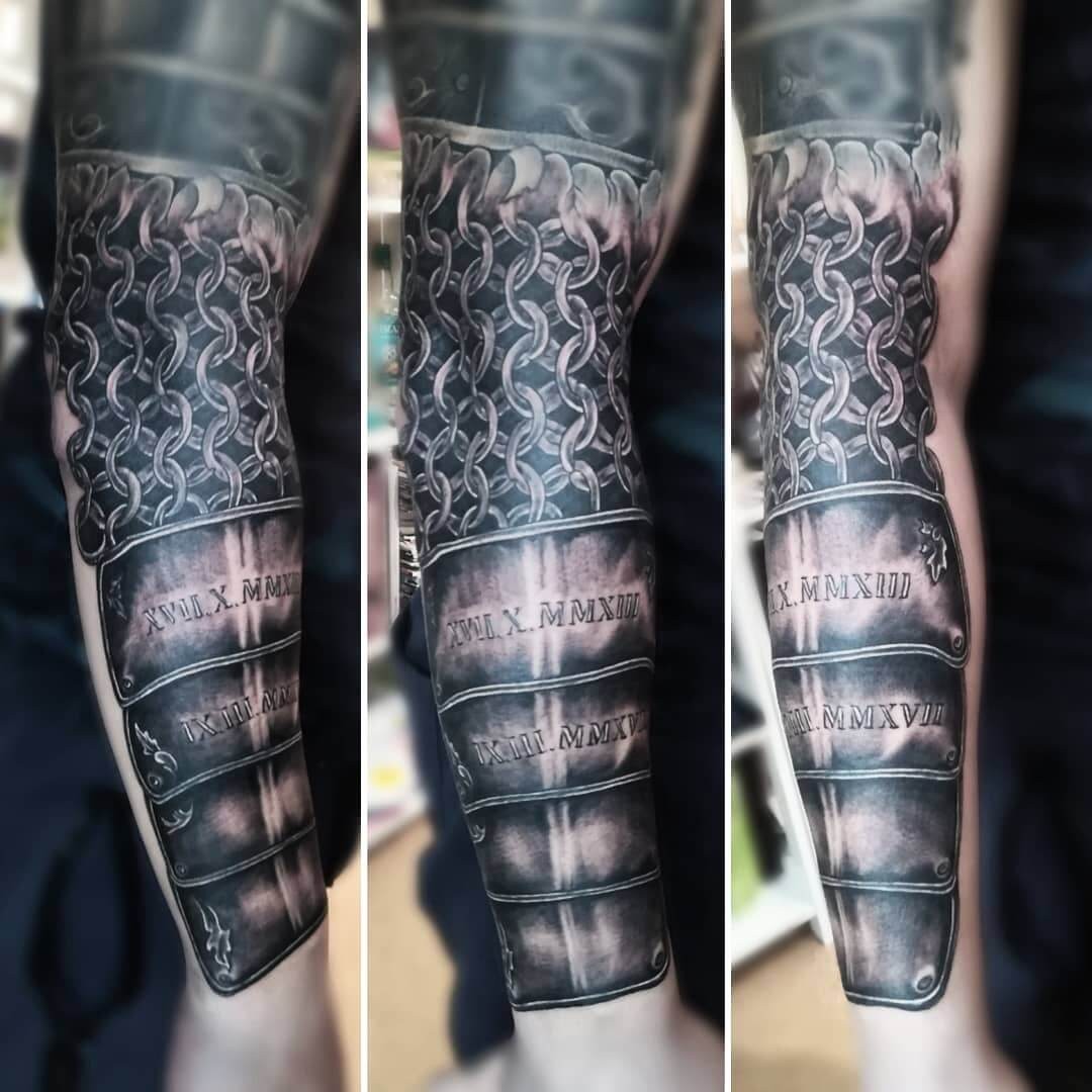 Armor Tattoo With The Chainmail Armor Pattern