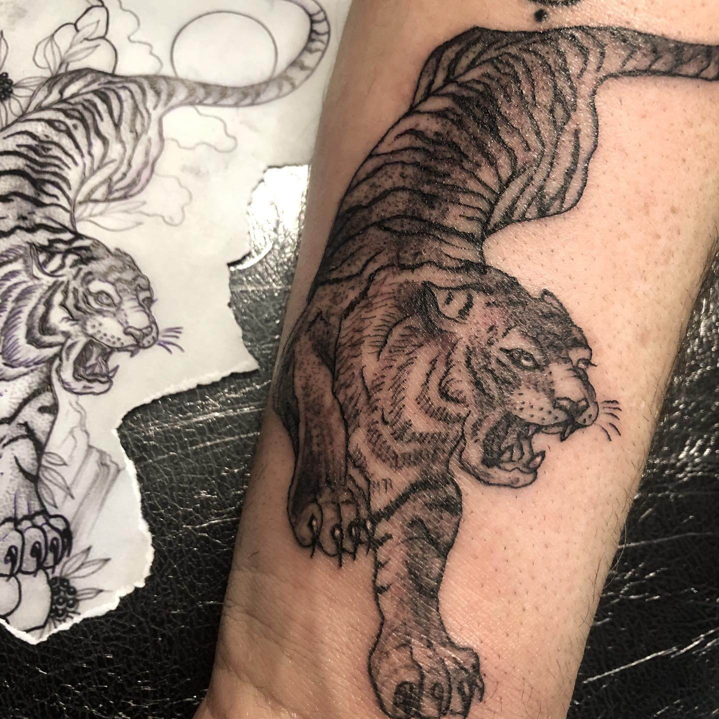 Thai Roaring Tiger Tattoo