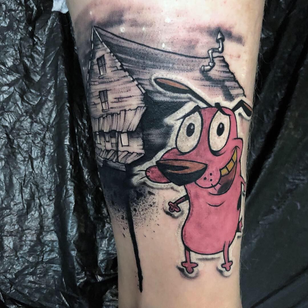 Courage The Cowardly Dog Tattoo Sleeve