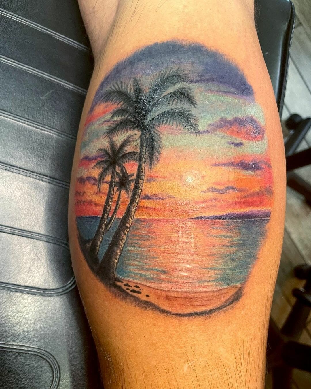 Sunset At Beach Tattoos