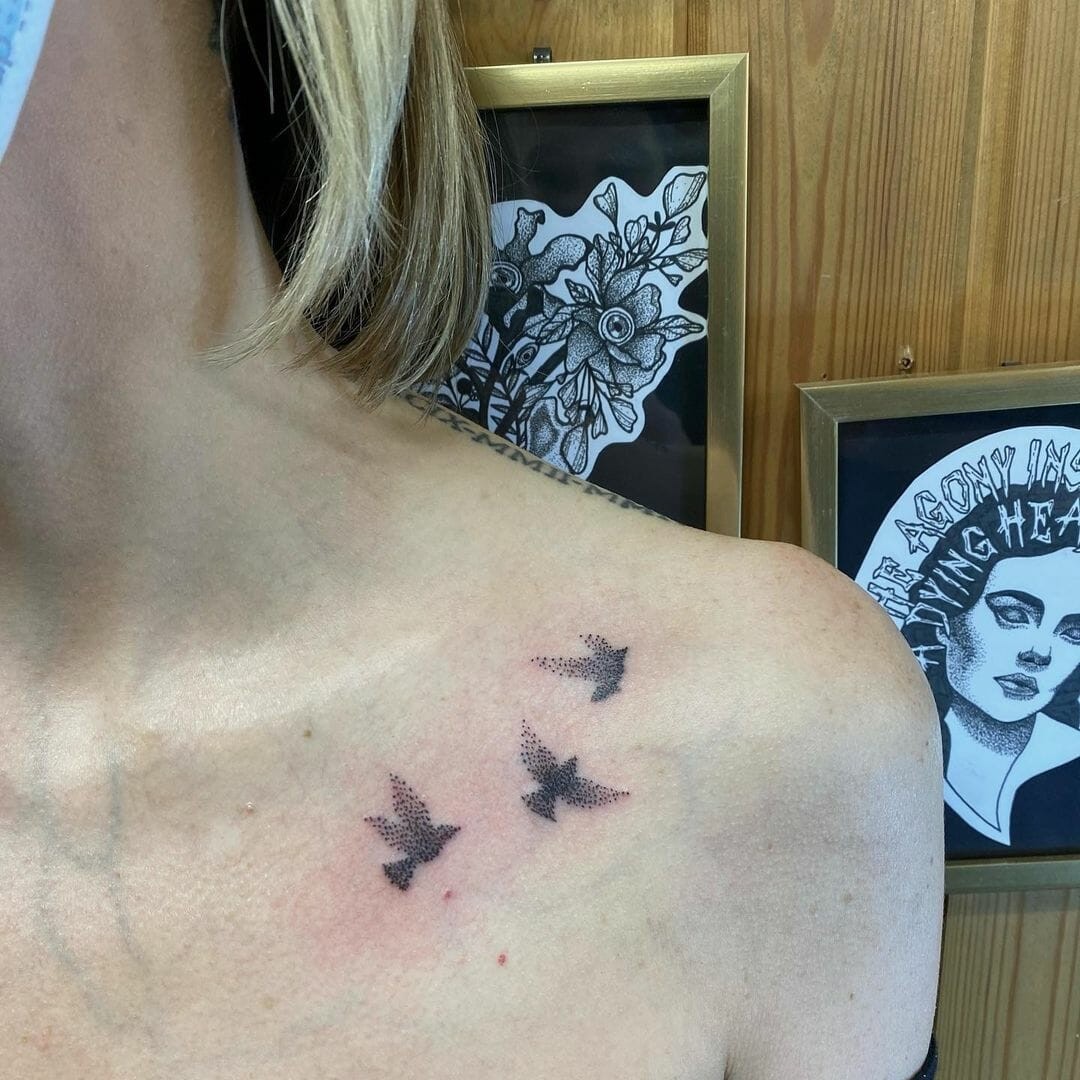 Flying Bird Silhouette Tattoos