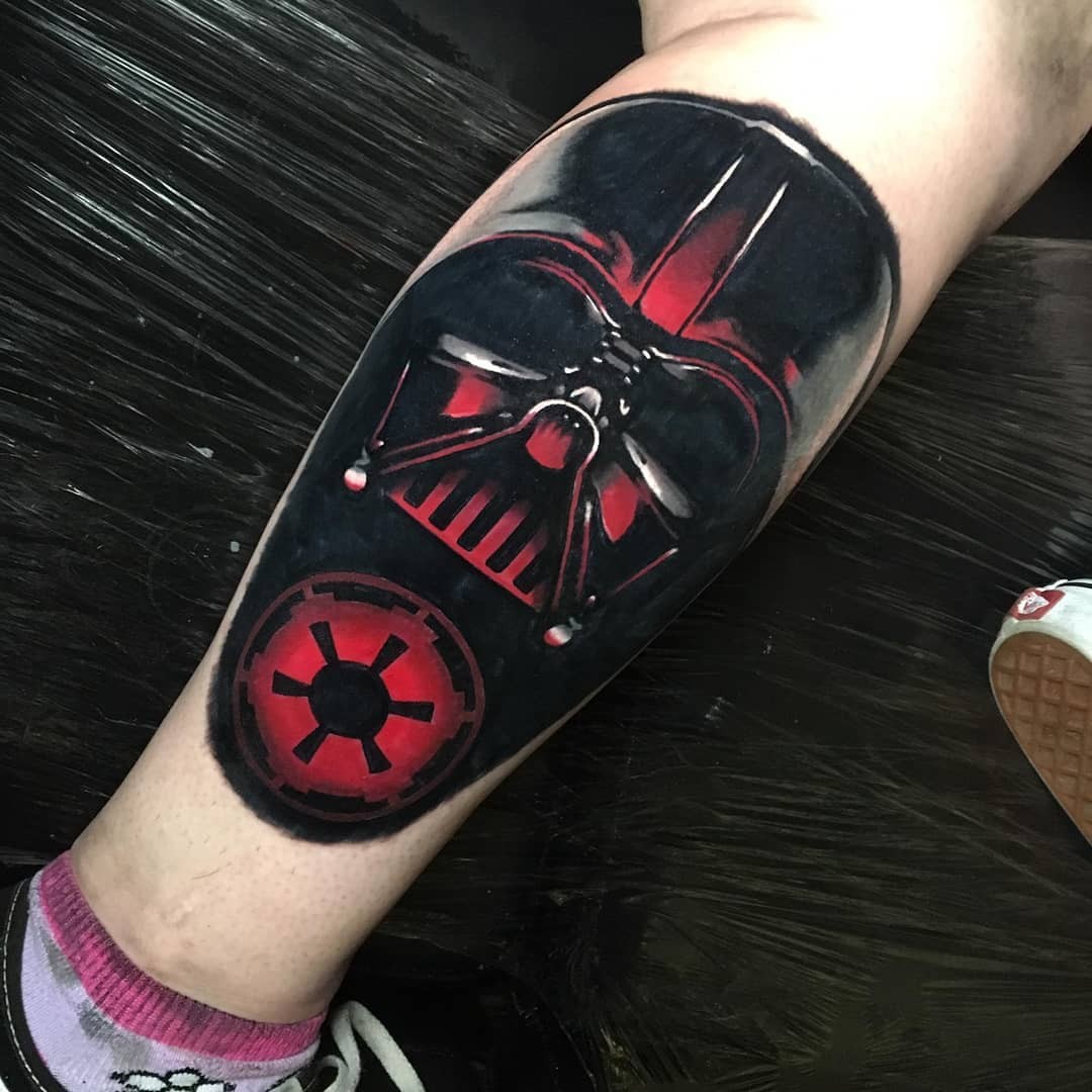 Darth Vader Helmet Tattoo for Guys