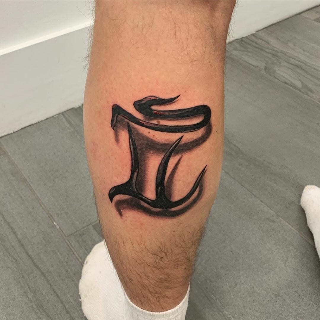 Gemini Tattoos Small Over Calf