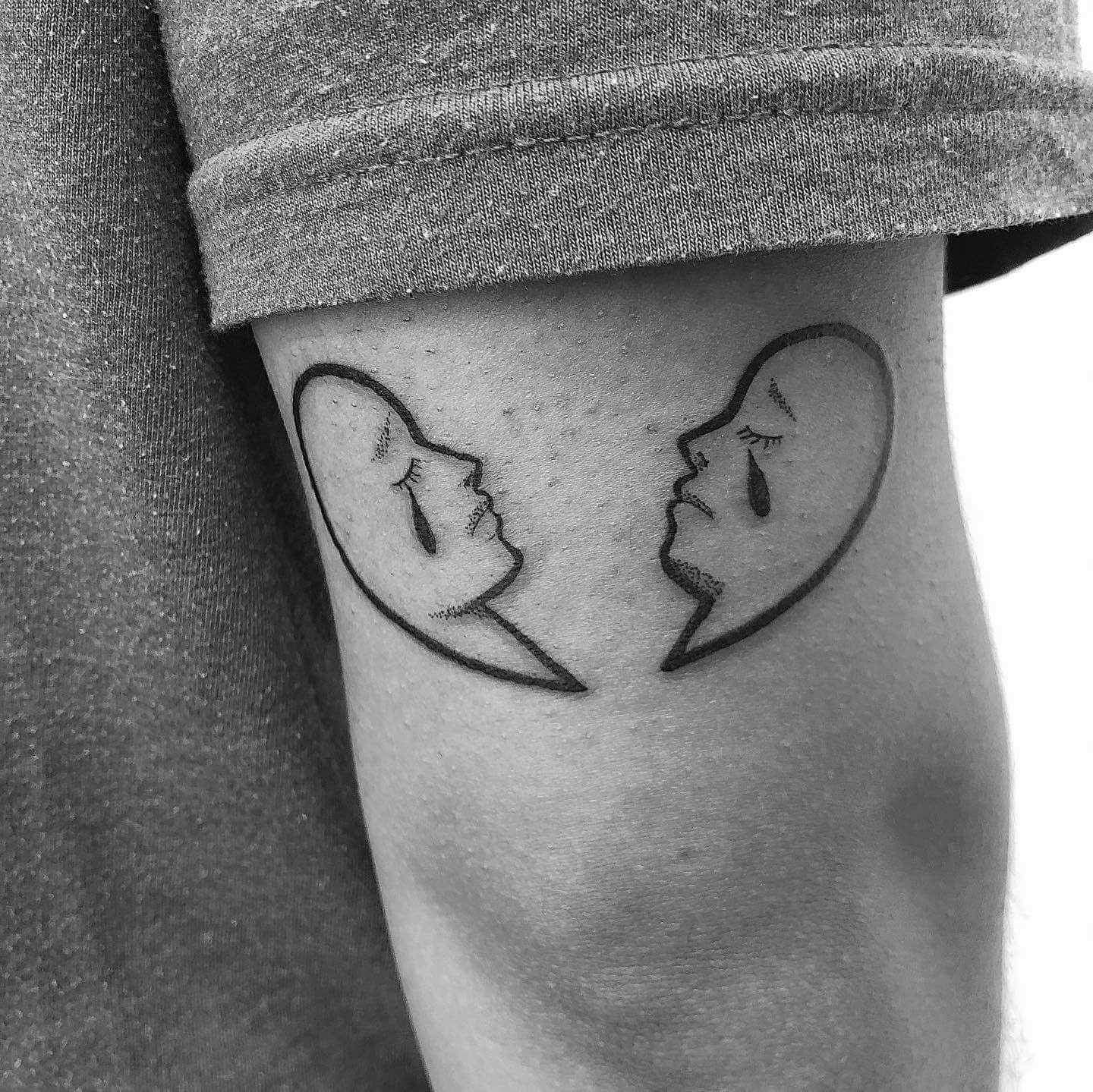 Broken Heart Tattoo With Tears