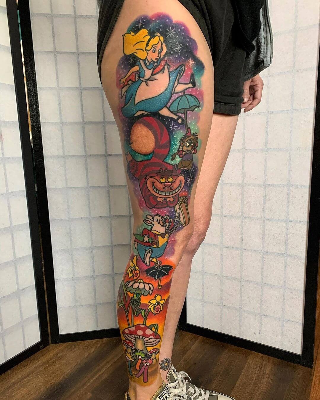 Full Sleeve ‘Alice In Wonderland’ Tattoo