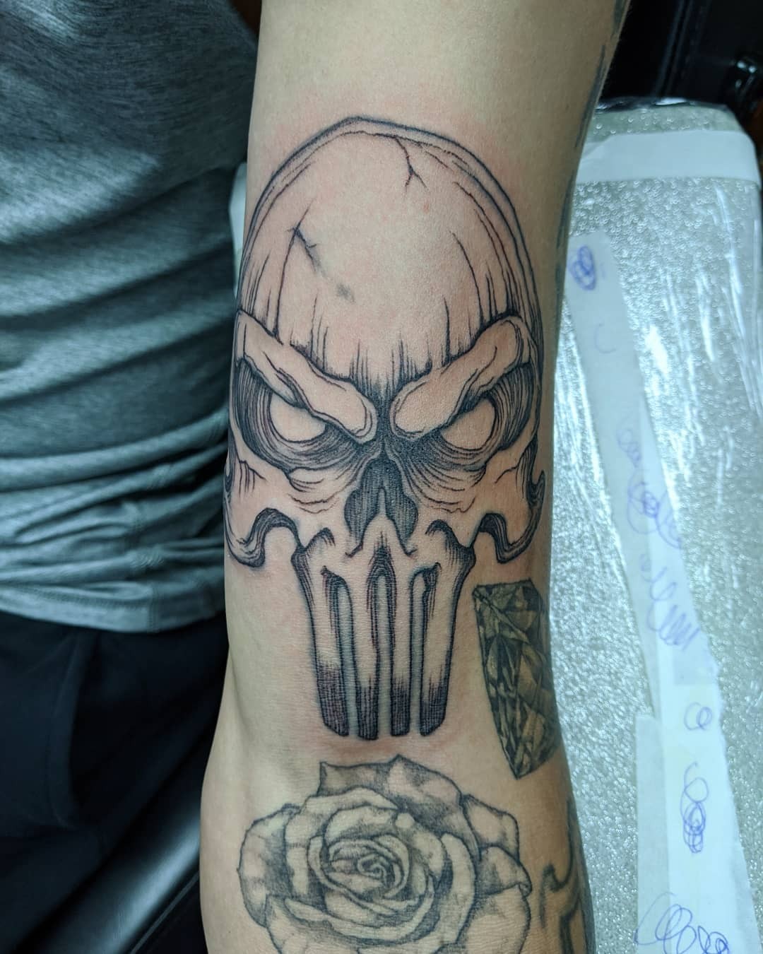 Punisher Tattoo Designs Black Sleeve