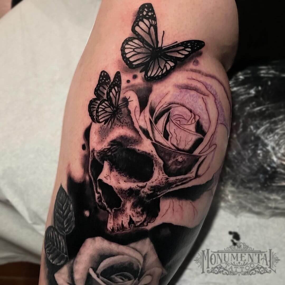 Floral Subject Meta Morph Tattoo