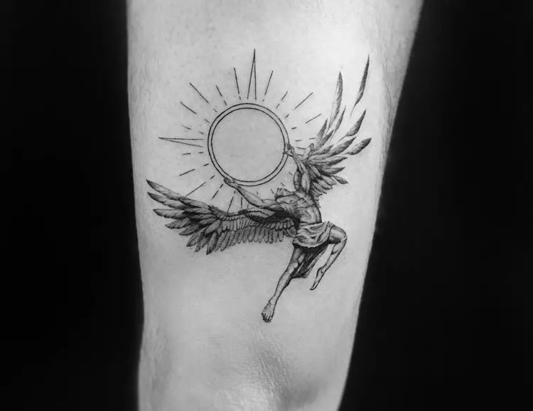 A Complex Graphic Icarus Tattoo