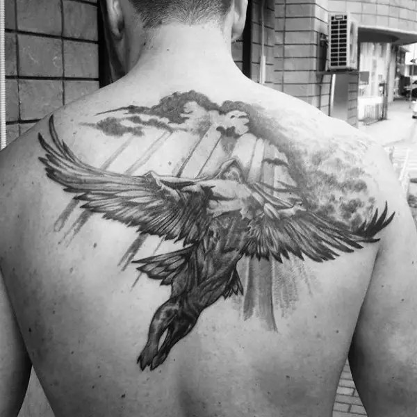 A Complex Graphic Icarus Tattoo