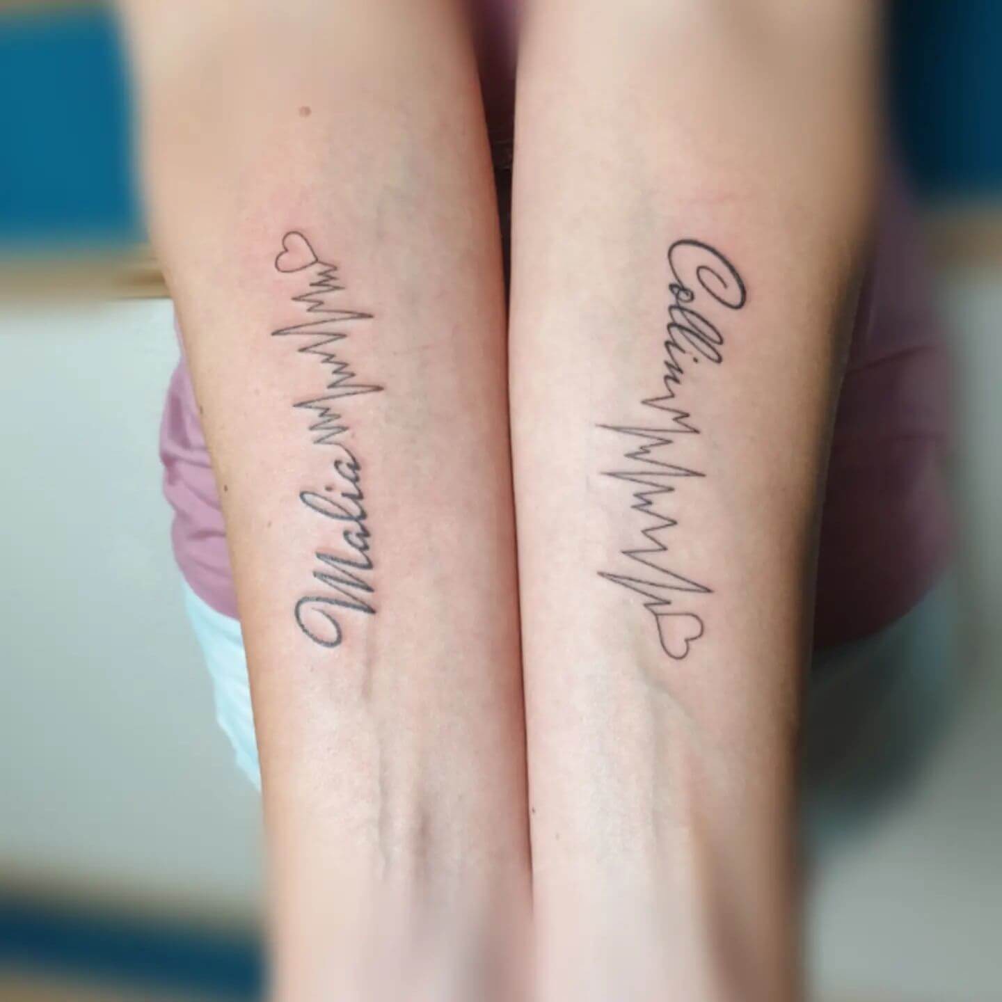 Matching Heartbeat Tattoos