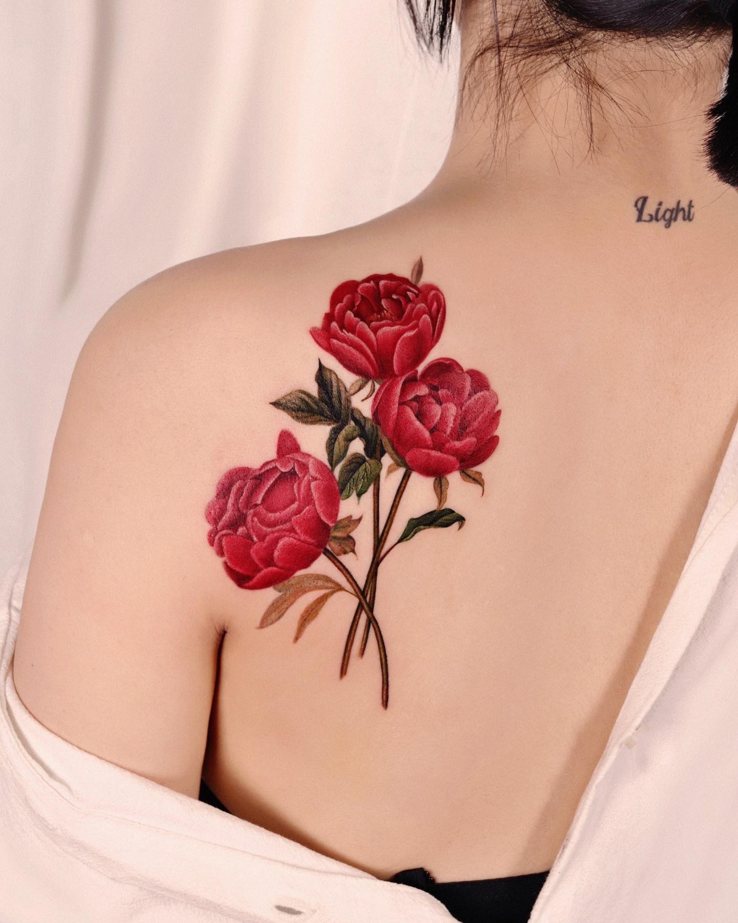 Pretty Rose Back Tattoo