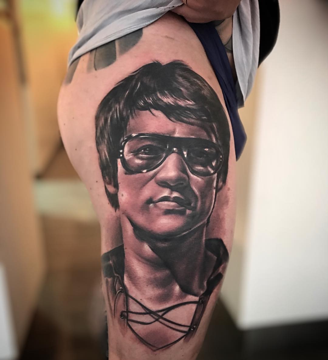 Bruce Lee Portrait Tattoo