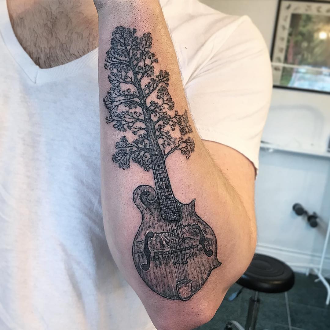 World In Mandolin Tattoo