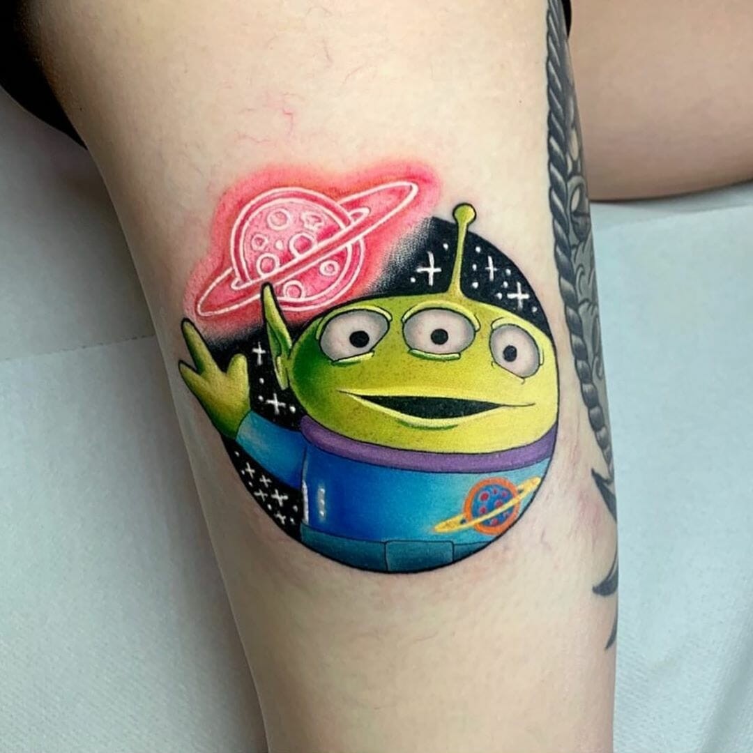 Cartoon Alien Ufo Tattoo